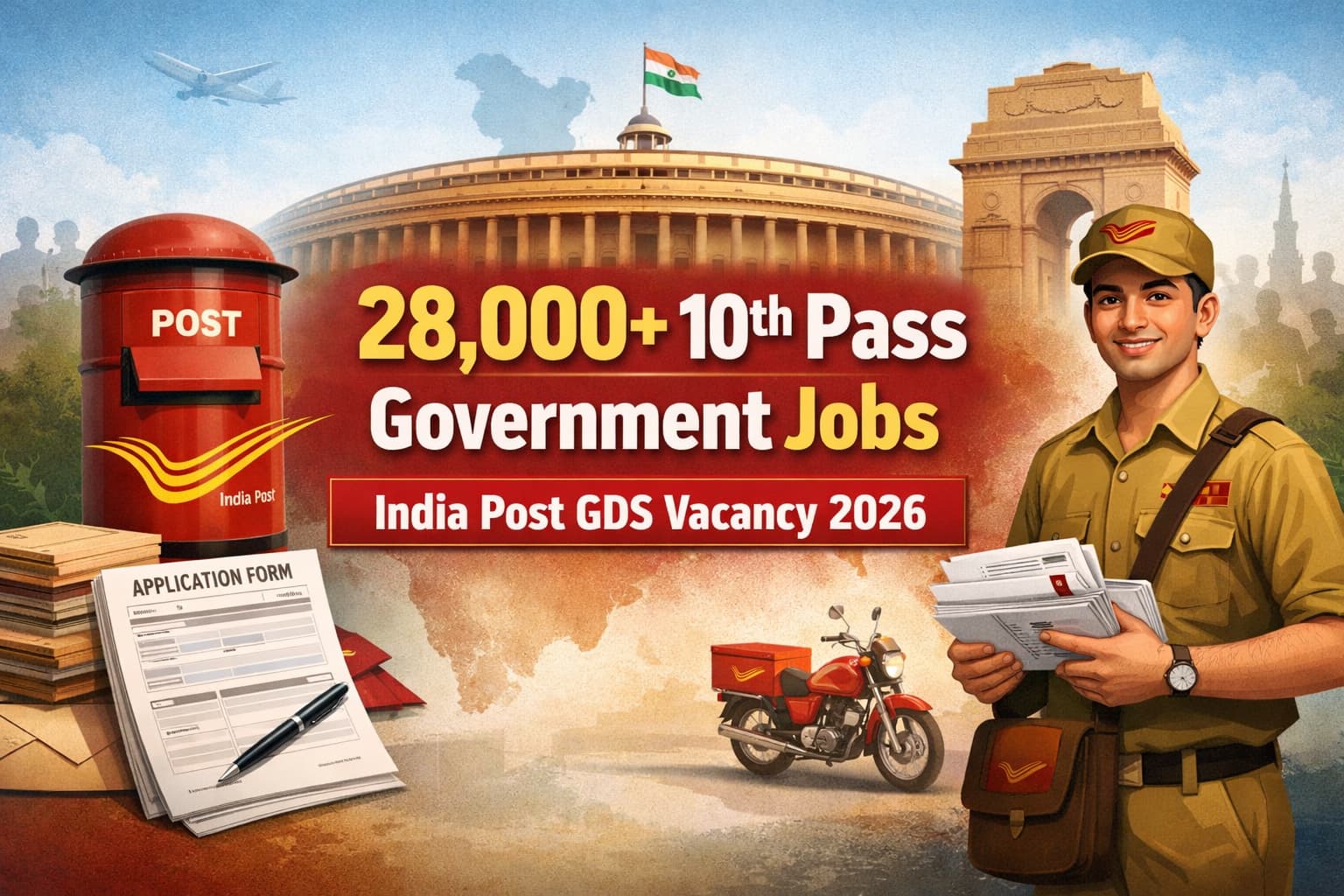 28,000+ 10th Pass Government Jobs | India Post GDS Vacancy 2026